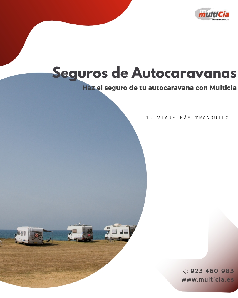 Autocaravana estacionada en un entorno natural, representando la libertad de viajar seguro con un seguro personalizado
